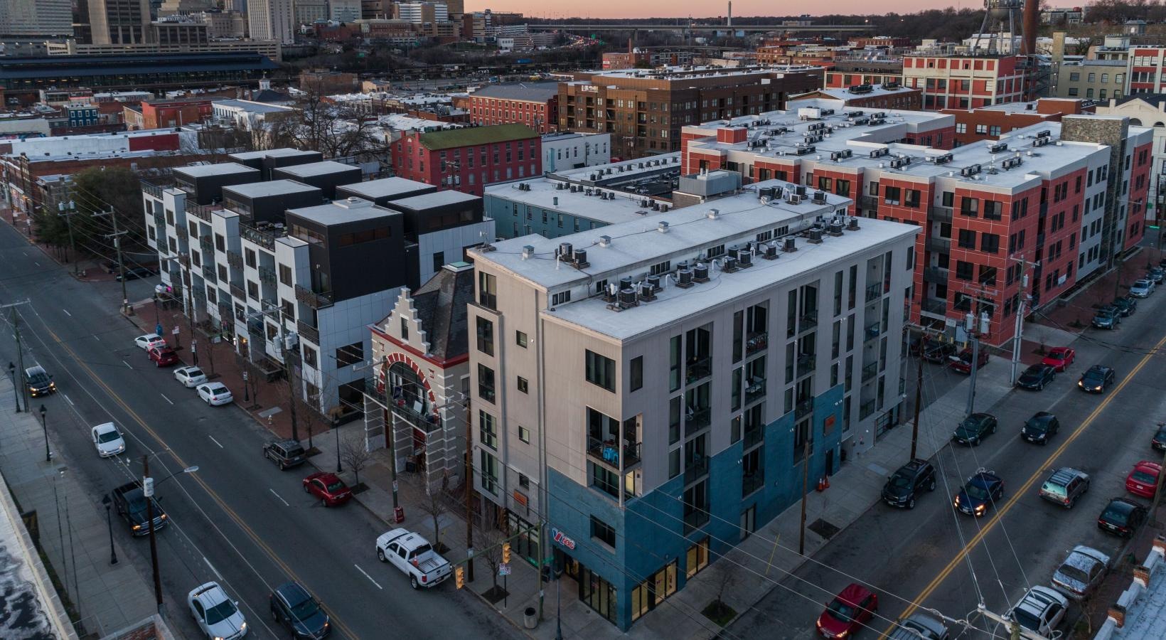 The essence of exceptional living a city street with cars and buildings